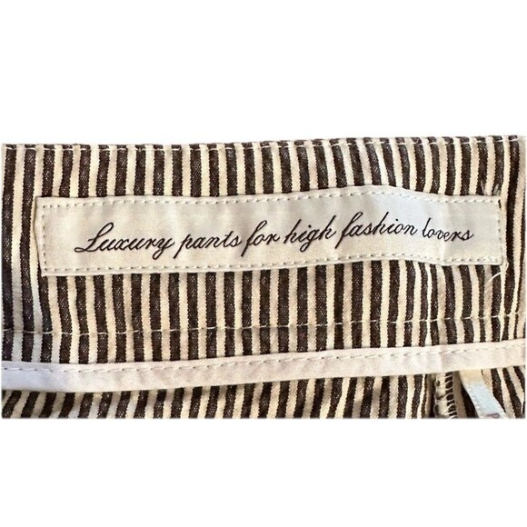 Peserico seersucker pin striped ankle  pants Italian size 48/ US Sm-Medium - Picture 8 of 13